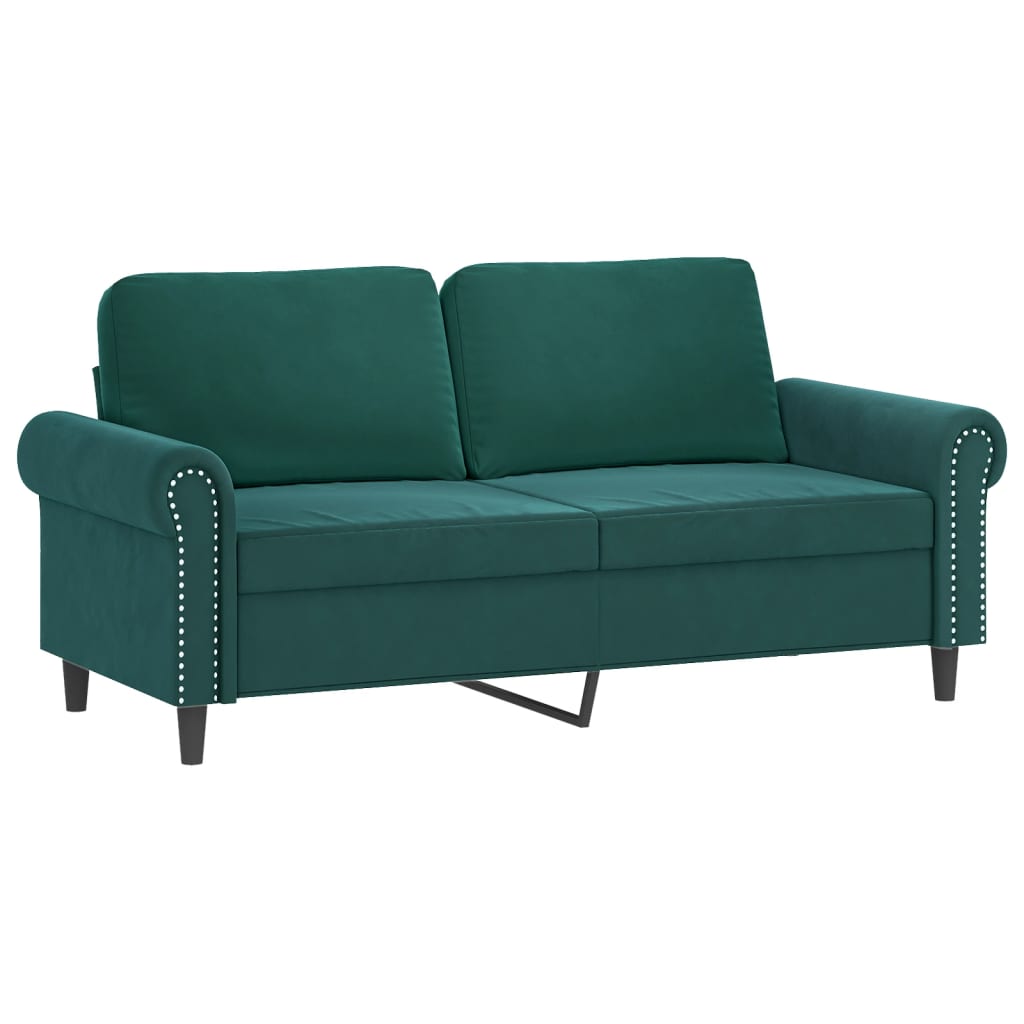 Canapea cu 2 locuri, verde închis, 140 cm, catifea - Lando