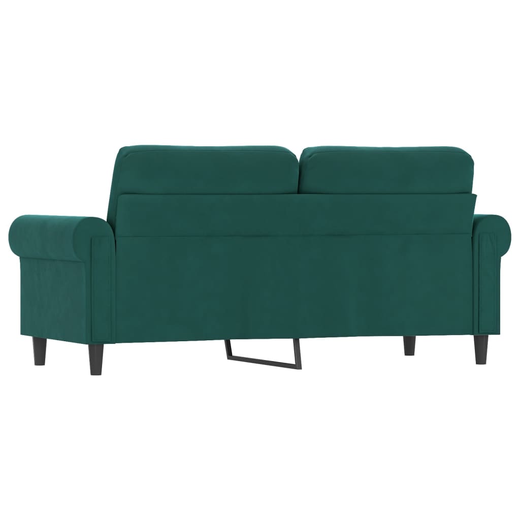 Canapea cu 2 locuri, verde închis, 140 cm, catifea - Lando