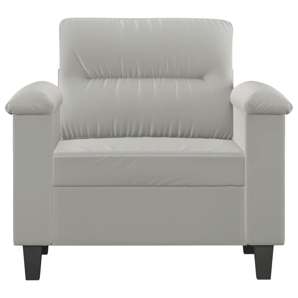 Fotoliu canapea, gri deschis, 60 cm, textil microfibră - Lando