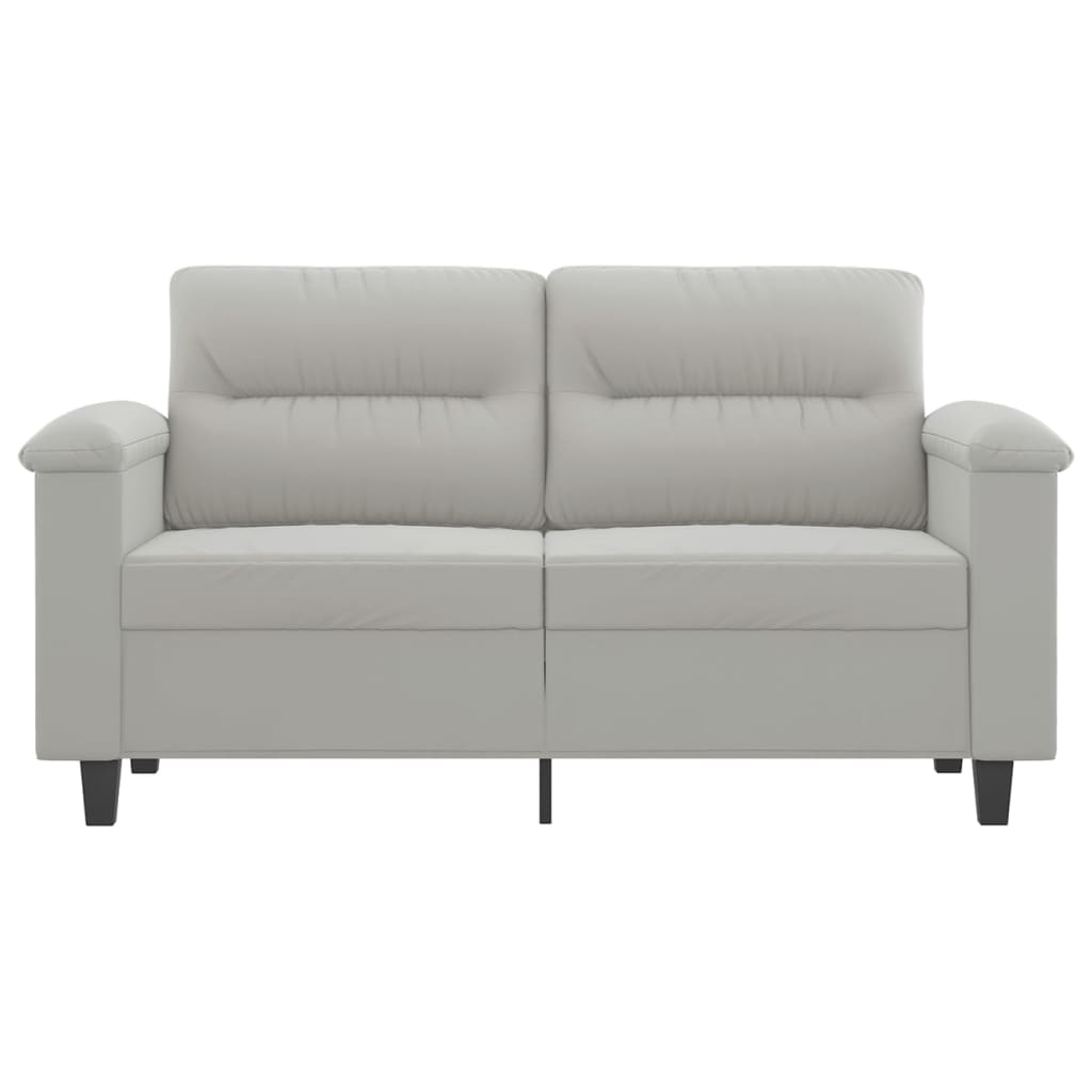 Canapea cu 2 locuri, gri deschis, 120 cm, țesătură microfibră - Lando