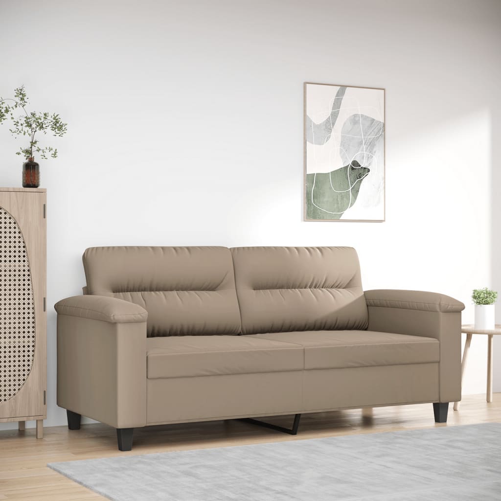 Canapea cu 2 locuri, gri taupe, 140 cm, țesătură microfibră - Lando