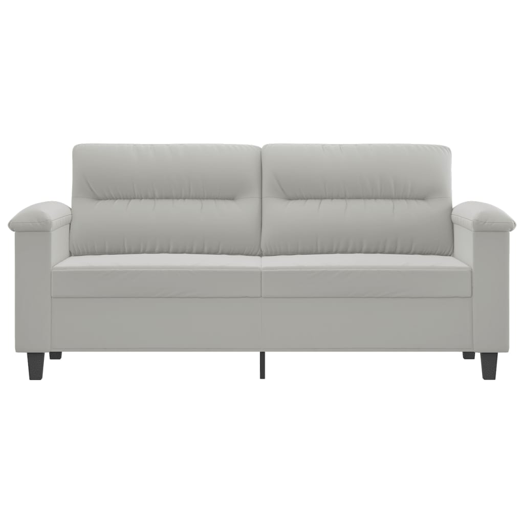 Canapea cu 2 locuri, gri deschis, 140 cm, țesătură microfibră - Lando