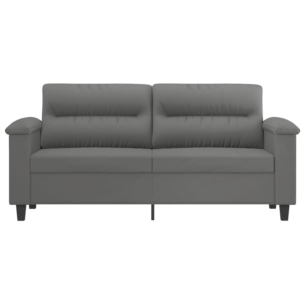 Canapea cu 2 locuri, gri închis, 140 cm, țesătură microfibră - Lando