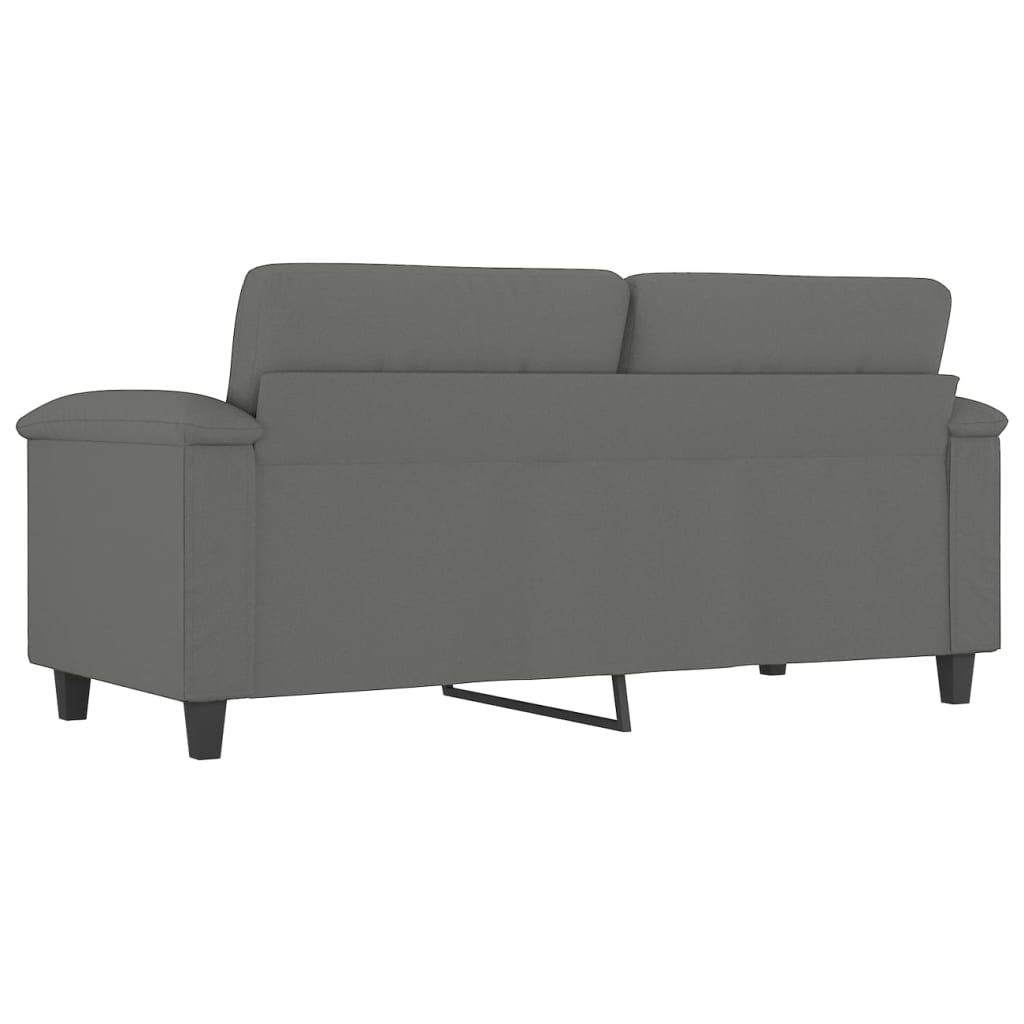 Canapea cu 2 locuri, gri închis, 140 cm, țesătură microfibră - Lando