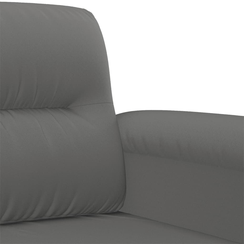 Canapea cu 3 locuri, gri închis, 180 cm, țesătură microfibră - Lando