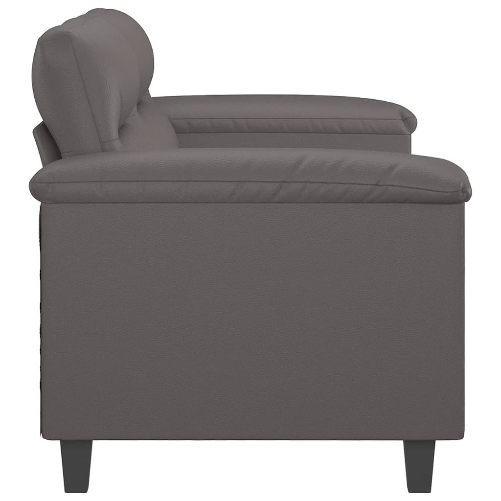 Canapea cu 2 locuri, gri, 140 cm, piele ecologică - Lando
