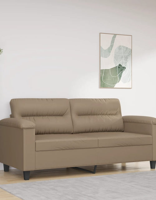 Încărcați imaginea în vizualizatorul Galerie, Canapea cu 2 locuri, cappuccino, 140 cm, piele ecologică - Lando
