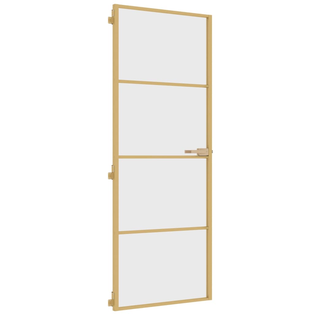 Ușă interior Slim auriu 76x201,5 cm sticlă securizată/aluminiu - Lando