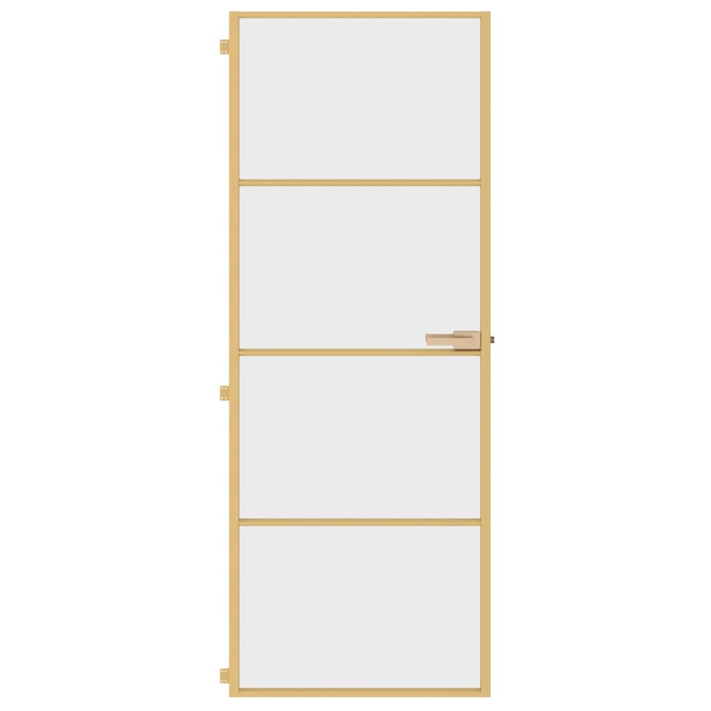 Ușă interior Slim auriu 76x201,5 cm sticlă securizată/aluminiu - Lando