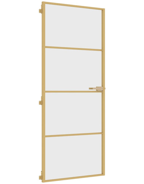 Încărcați imaginea în vizualizatorul Galerie, Ușă de interior Slim auriu 83x201,5cm sticlă temperată/aluminiu - Lando
