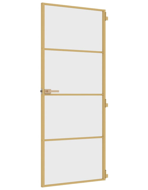 Încărcați imaginea în vizualizatorul Galerie, Ușă de interior Slim auriu 83x201,5cm sticlă temperată/aluminiu - Lando
