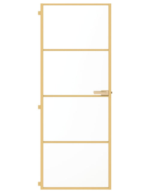 Încărcați imaginea în vizualizatorul Galerie, Ușă interior Slim auriu 76x201,5 cm sticlă securizată/aluminiu - Lando
