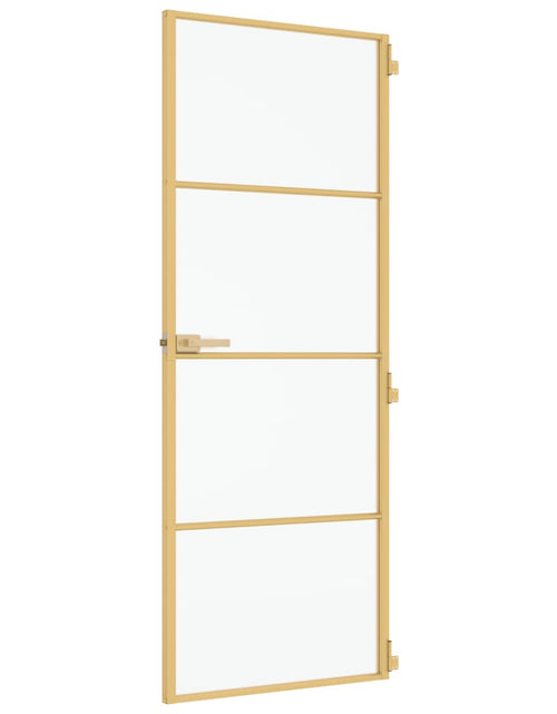 Încărcați imaginea în vizualizatorul Galerie, Ușă interior Slim auriu 76x201,5 cm sticlă securizată/aluminiu - Lando

