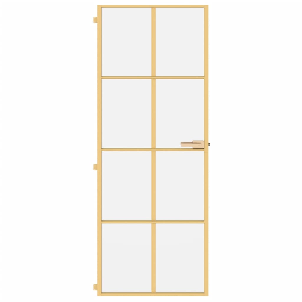 Ușă interior Slim auriu 76x201,5 cm sticlă securizată/aluminiu - Lando