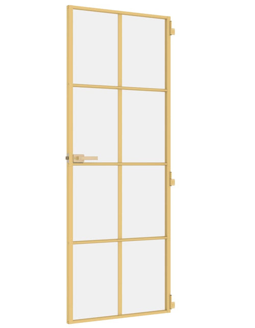 Загрузите изображение в средство просмотра галереи, Ușă interior Slim auriu 76x201,5 cm sticlă securizată/aluminiu - Lando
