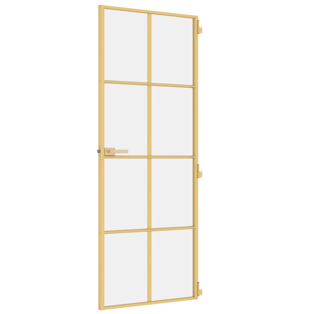 Ușă interior Slim auriu 76x201,5 cm sticlă securizată/aluminiu - Lando