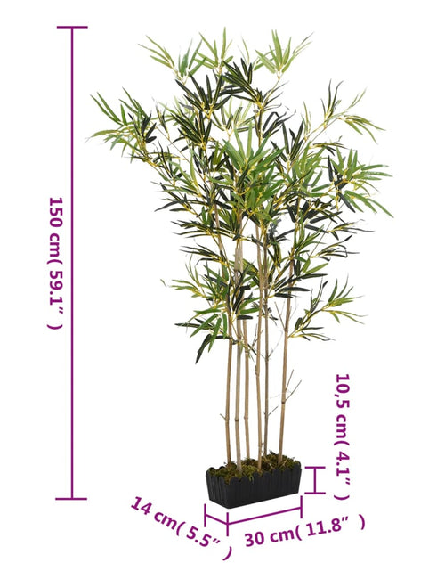 Загрузите изображение в средство просмотра галереи, Arbore din bambus artificial 828 de frunze 150 cm verde - Lando
