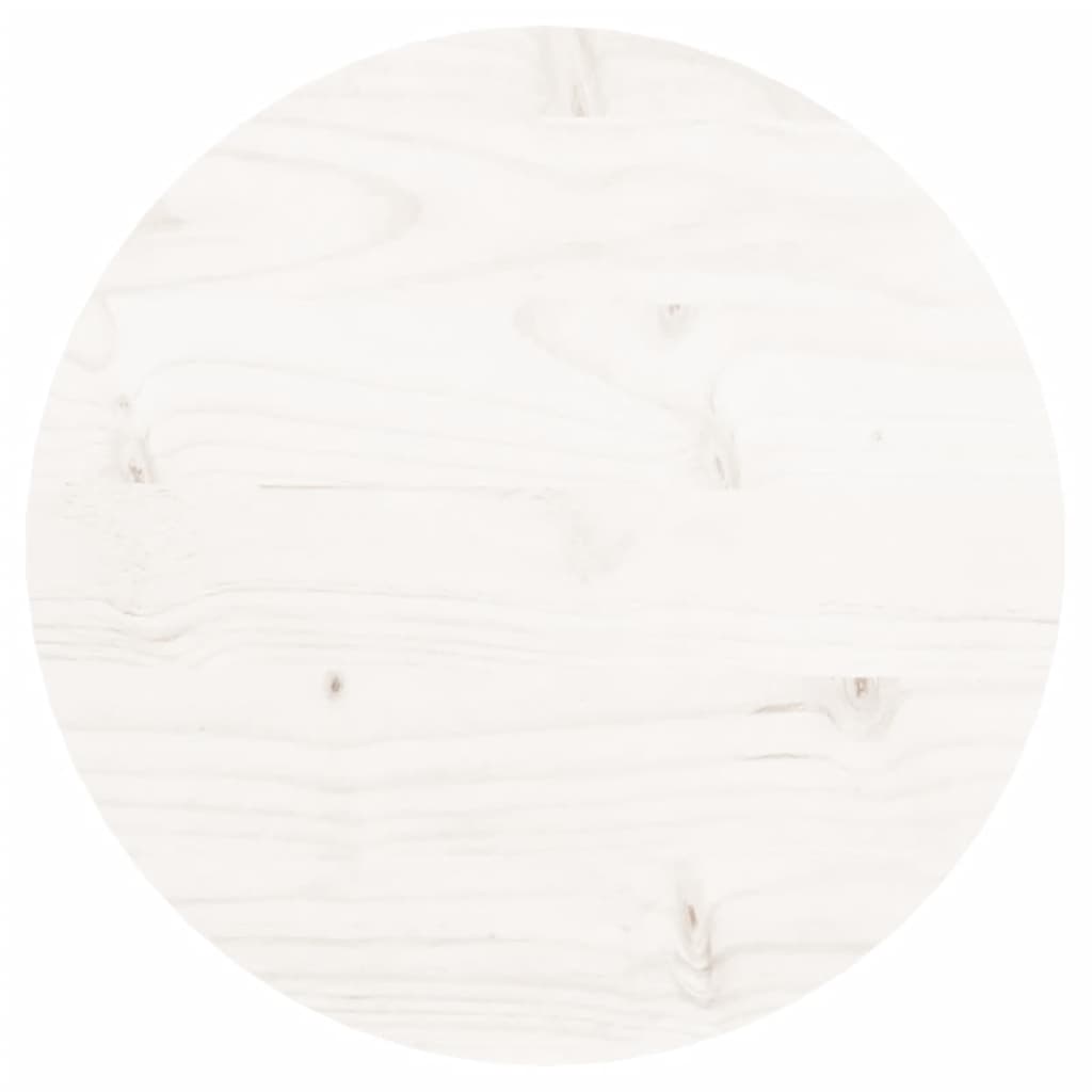 Blat de masă rotund, alb, Ø30x3 cm, lemn masiv de pin - Lando