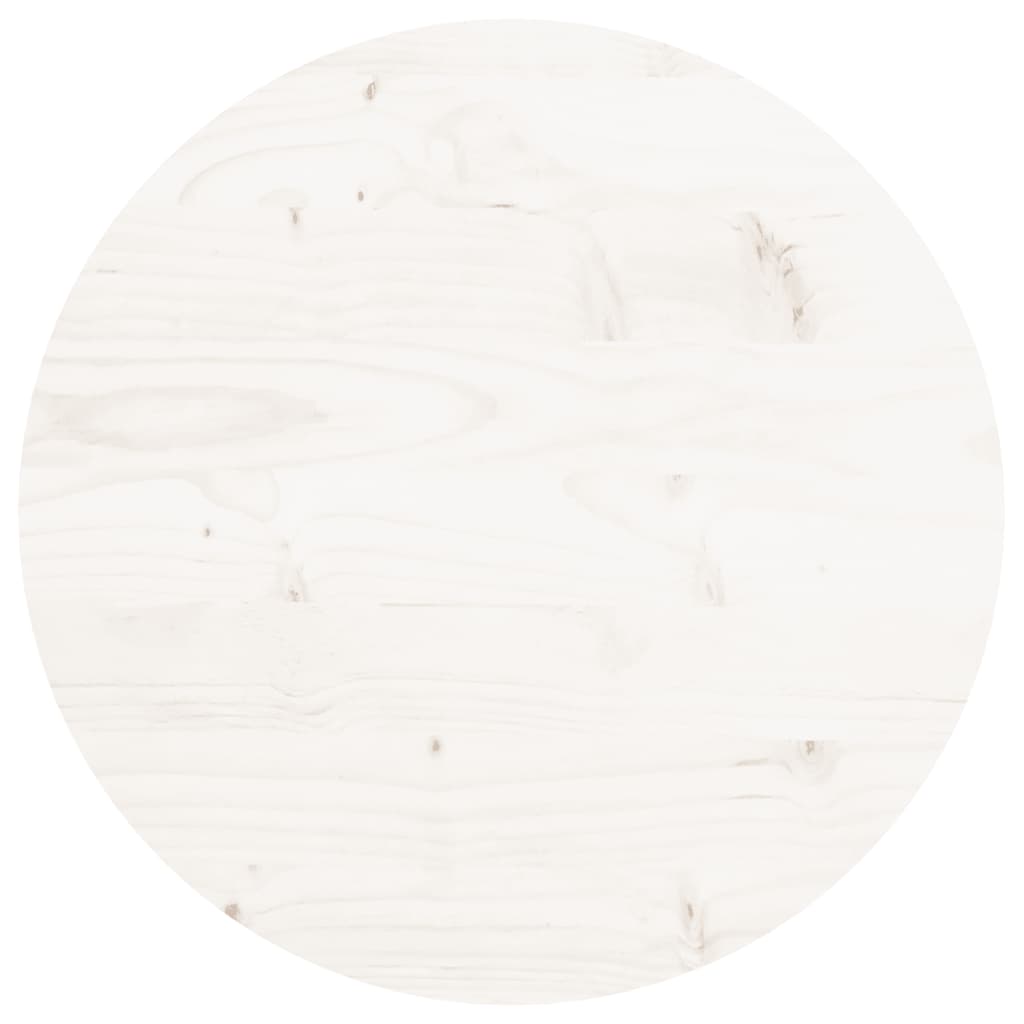 Blat de masă rotund, alb, Ø40x3 cm, lemn masiv de pin - Lando