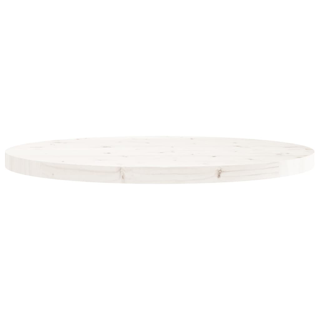 Blat de masă rotund, alb, Ø70x3 cm, lemn masiv de pin Lando - Lando