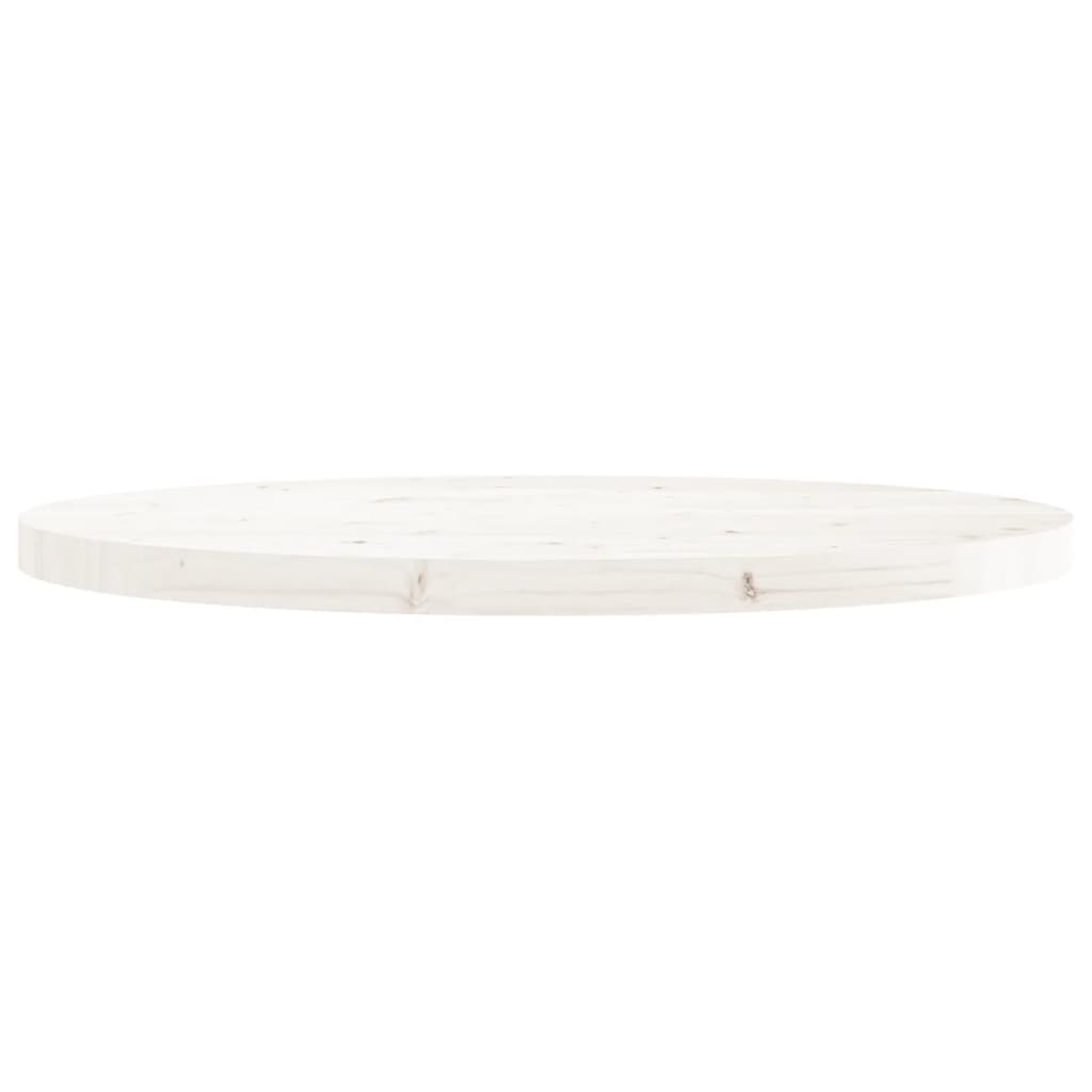 Blat de masă rotund, alb, Ø80x3 cm, lemn masiv de pin Lando - Lando