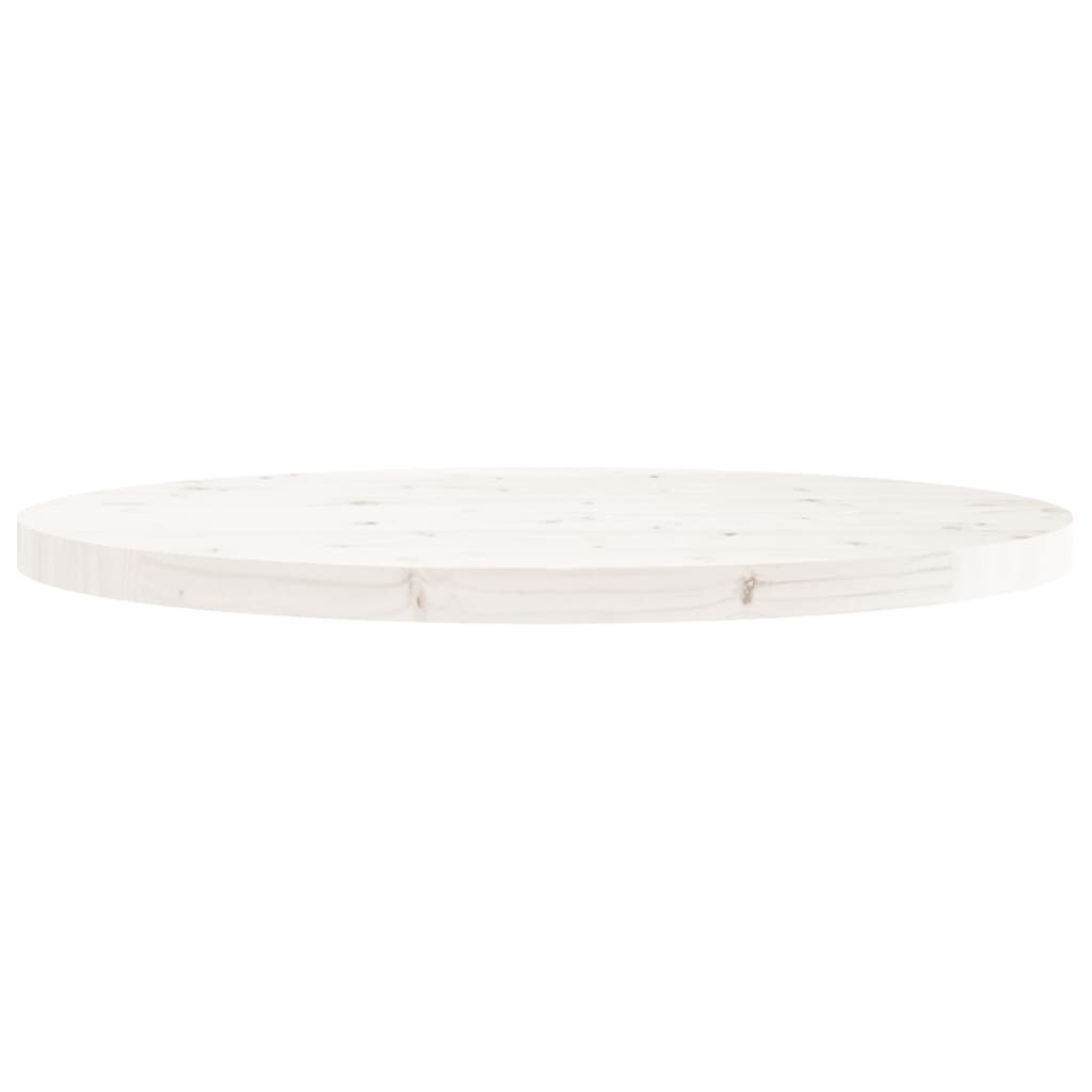 Blat de masă rotund, alb, Ø80x3 cm, lemn masiv de pin Lando - Lando