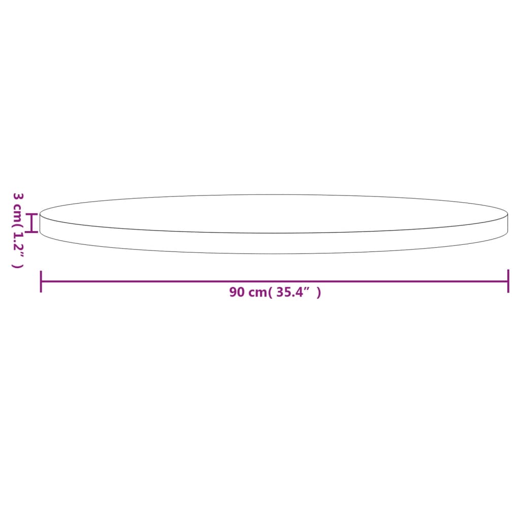 Blat de masă rotund, Ø90x3 cm, lemn masiv de pin Lando - Lando