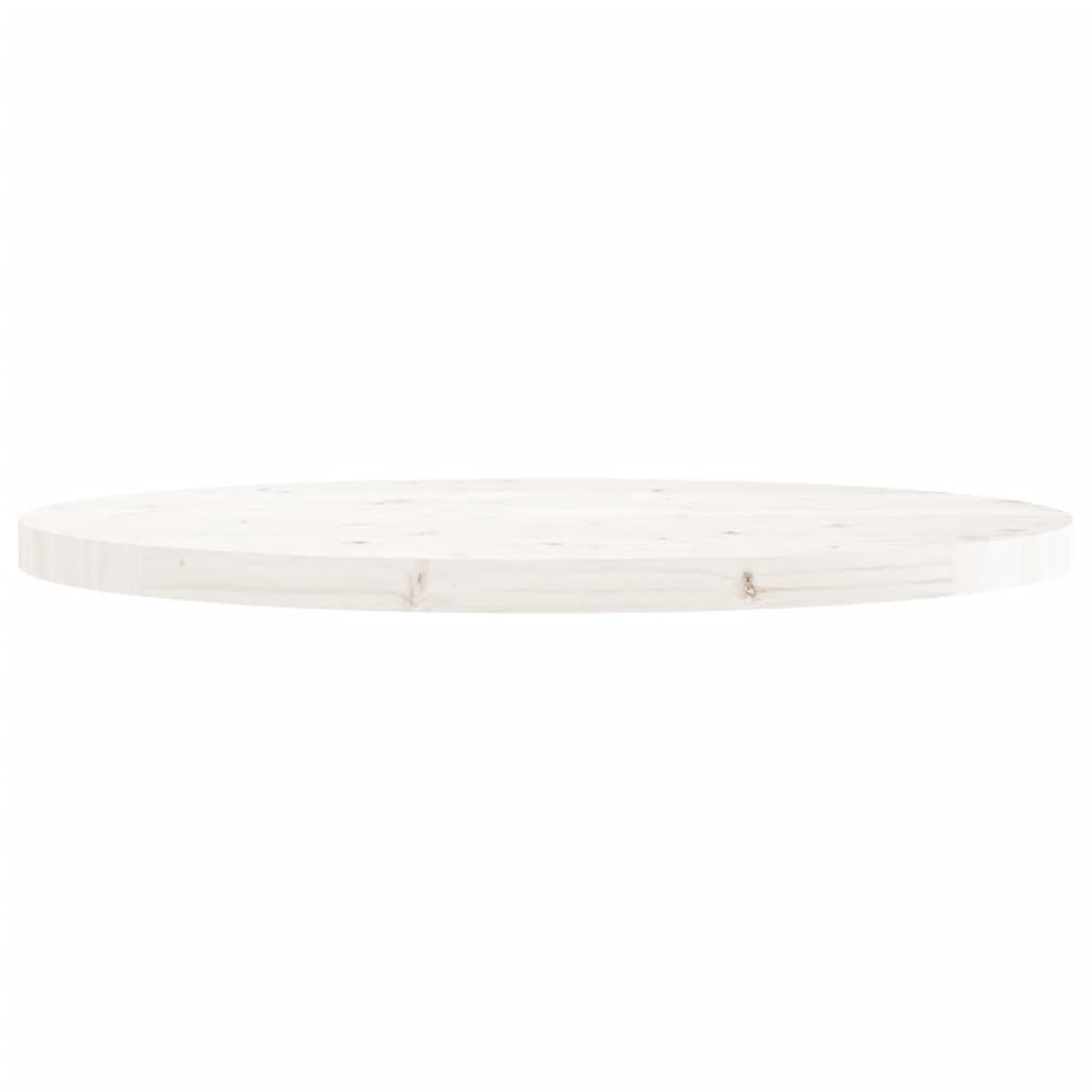Blat de masă rotund, alb, Ø90x3 cm, lemn masiv de pin Lando - Lando