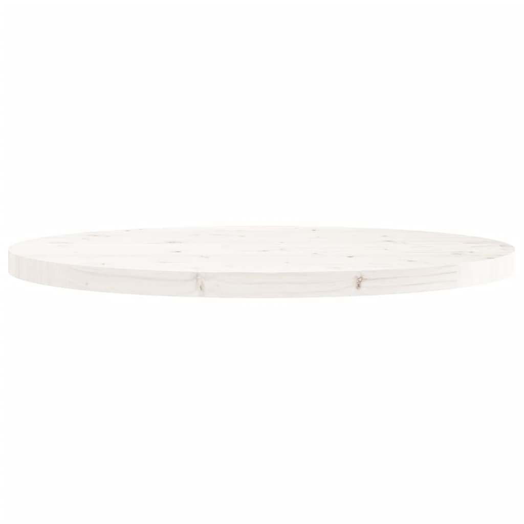 Blat de masă rotund, alb, Ø90x3 cm, lemn masiv de pin Lando - Lando