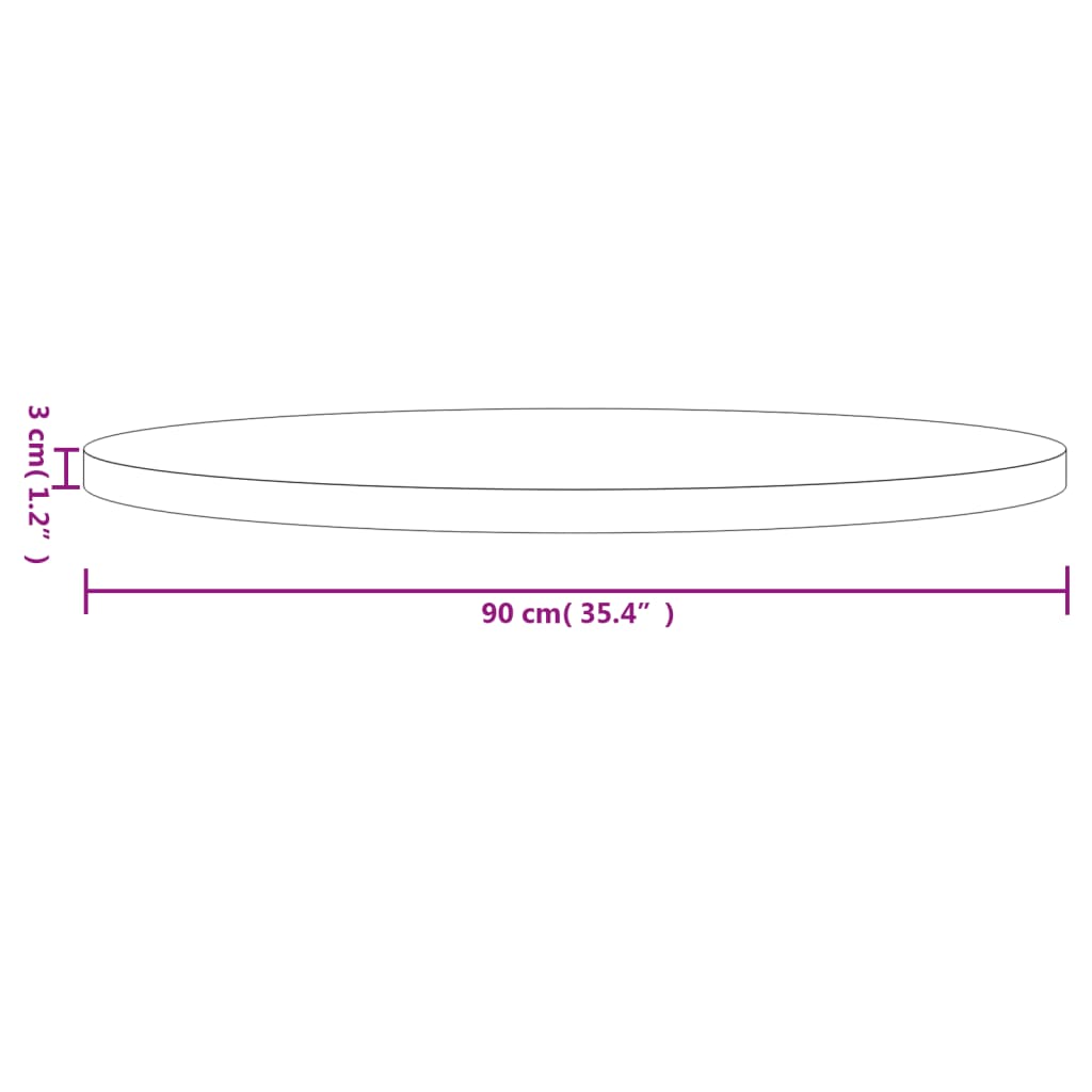 Blat de masă rotund, alb, Ø90x3 cm, lemn masiv de pin Lando - Lando