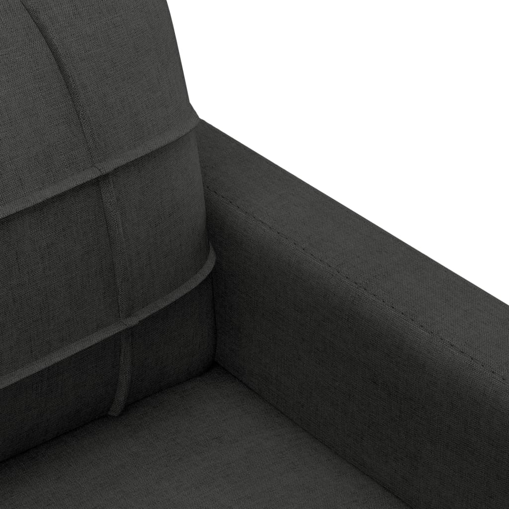 Canapea cu 2 locuri, negru, 120 cm, material textil - Lando
