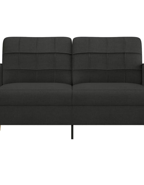 Încărcați imaginea în vizualizatorul Galerie, Canapea cu 2 locuri, negru, 140 cm, material textil - Lando
