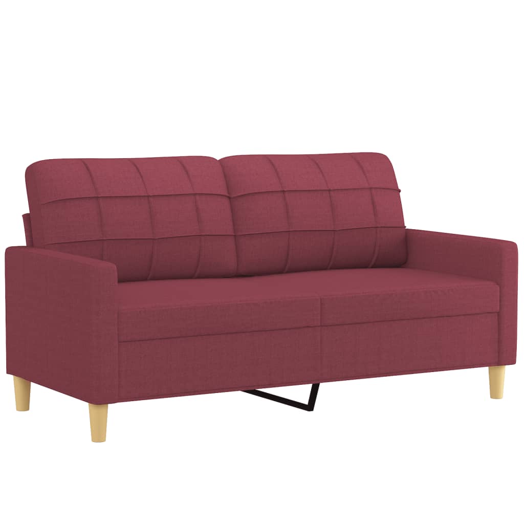 Canapea cu 2 locuri, roșu vin, 140 cm, material textil - Lando