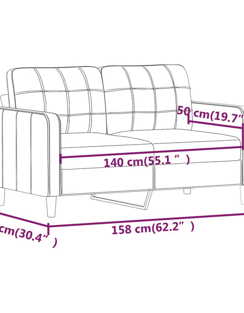 Загрузите изображение в средство просмотра галереи, Canapea cu 2 locuri, roșu vin, 140 cm, material textil - Lando
