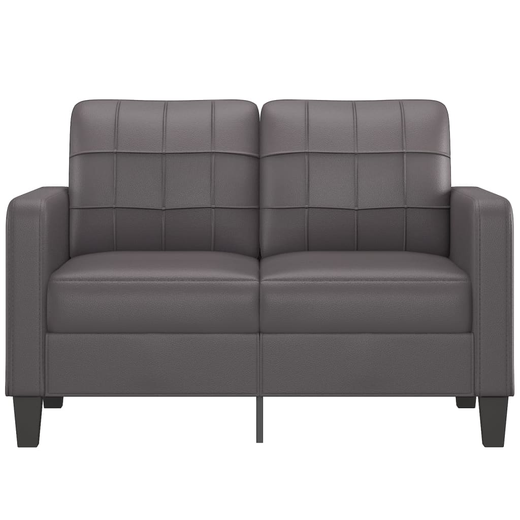 Canapea cu 2 locuri, gri, 120 cm, piele ecologică - Lando