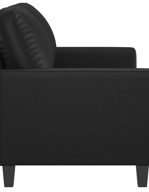 Încărcați imaginea în vizualizatorul Galerie, Canapea cu 2 locuri, negru, 120 cm, piele ecologică - Lando
