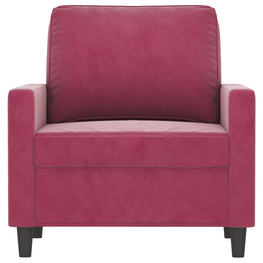 Canapea de o persoană, roșu vin, 60 cm, catifea - Lando