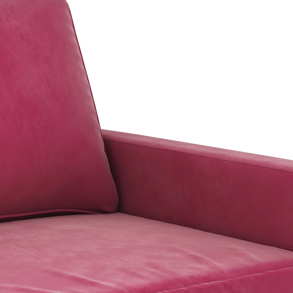 Canapea de o persoană, roșu vin, 60 cm, catifea - Lando