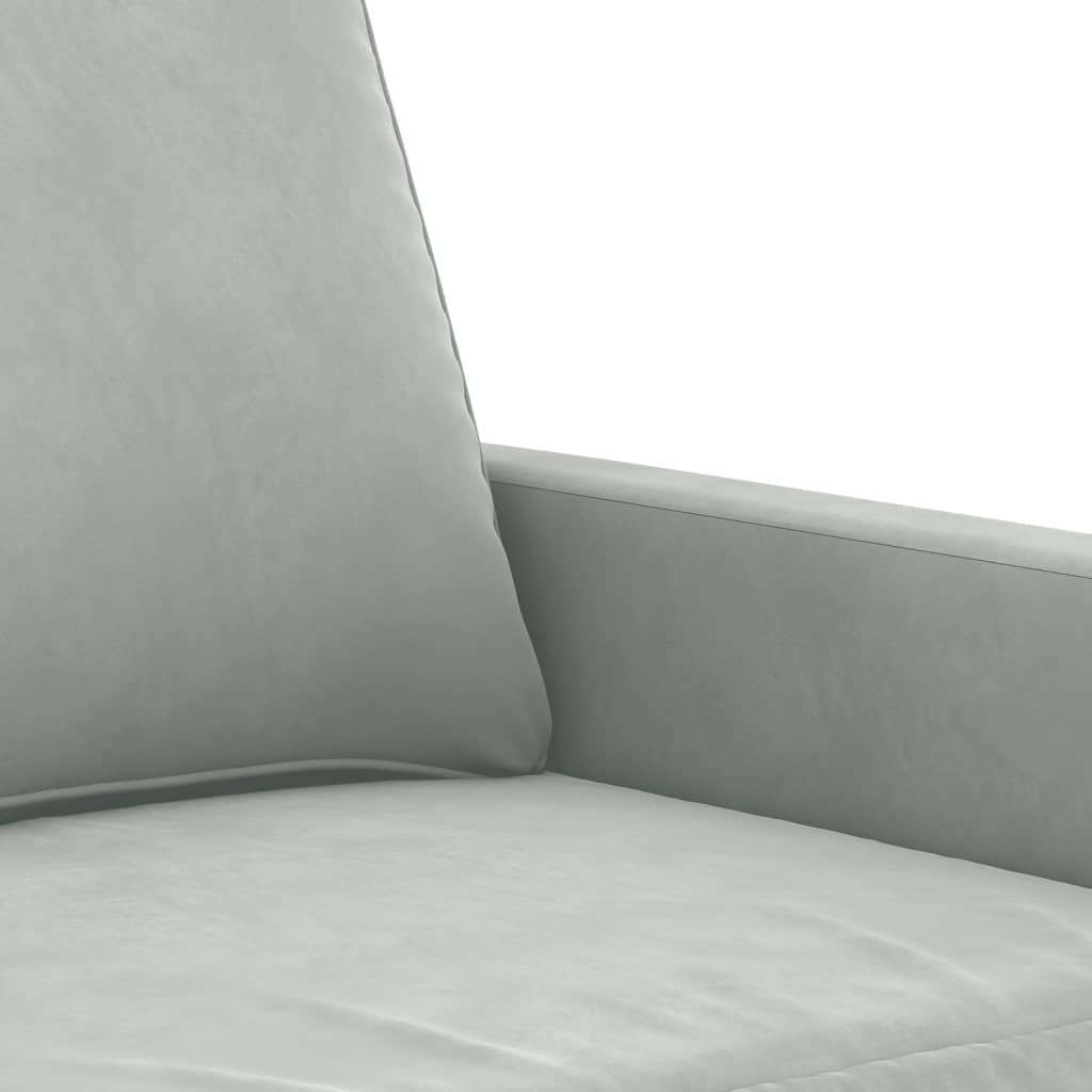 Canapea cu 2 locuri, gri deschis, 140 cm, catifea - Lando