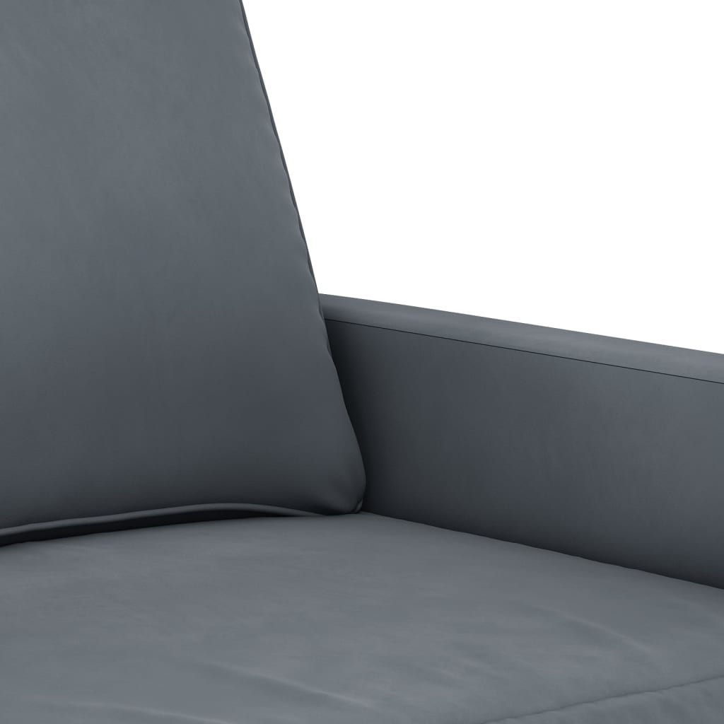 Canapea cu 3 locuri, gri închis, 180 cm, material catifea - Lando