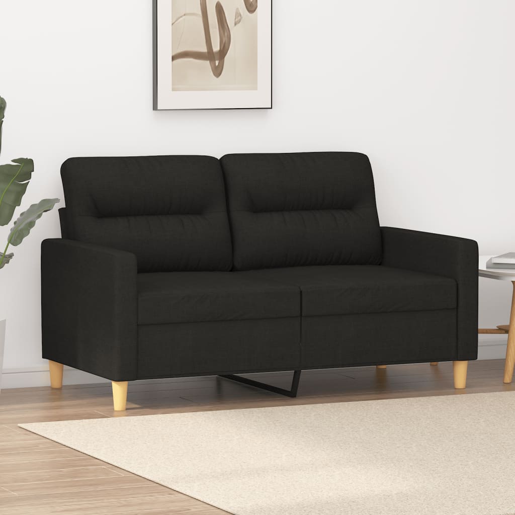 Canapea cu 2 locuri, negru, 120 cm, material textil Lando - Lando