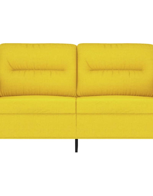 Încărcați imaginea în vizualizatorul Galerie, Canapea cu 2 locuri, galben deschis, 120 cm, material textil Lando - Lando
