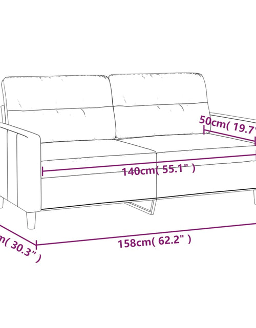 Загрузите изображение в средство просмотра галереи, Canapea cu 2 locuri, gri închis, 140 cm, material textil Lando - Lando
