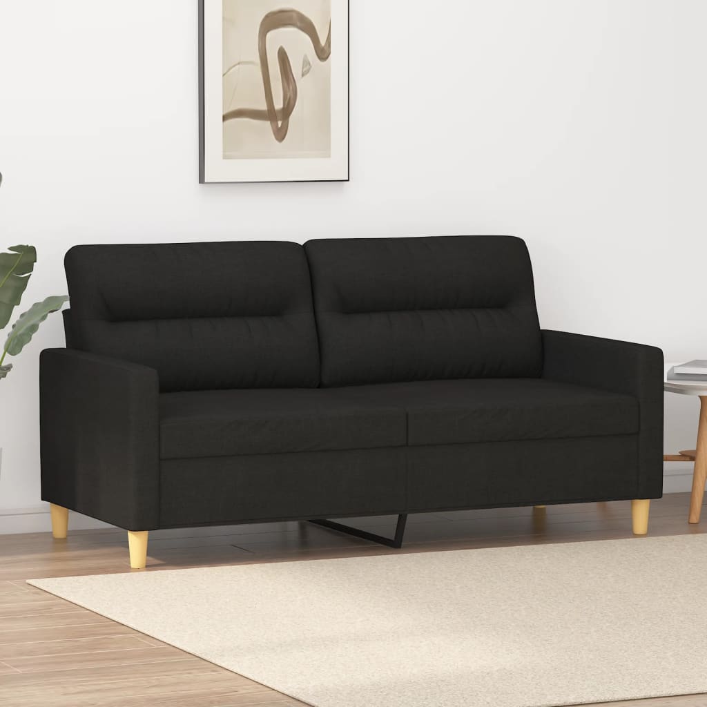 Canapea cu 2 locuri, negru, 140 cm, material textil Lando - Lando