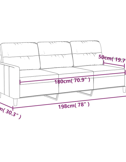 Încărcați imaginea în vizualizatorul Galerie, Canapea cu 3 locuri, gri închis, 180 cm, material textil Lando - Lando
