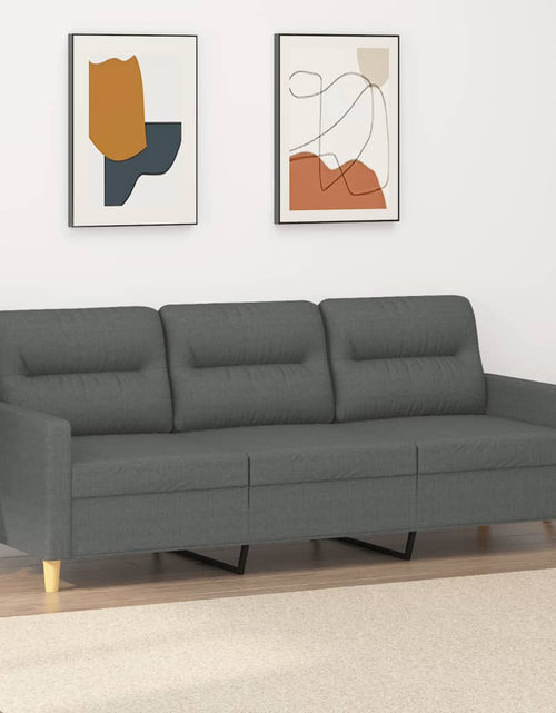 Încărcați imaginea în vizualizatorul Galerie, Canapea cu 3 locuri, gri închis, 180 cm, material textil Lando - Lando
