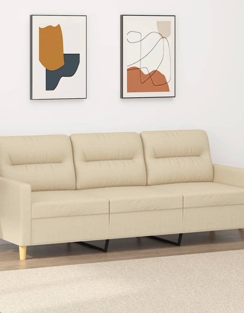 Încărcați imaginea în vizualizatorul Galerie, Canapea cu 3 locuri, crem, 180 cm, material textil Lando - Lando
