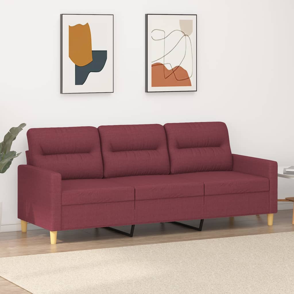 Canapea cu 3 locuri, roșu vin, 180 cm, material textil Lando - Lando