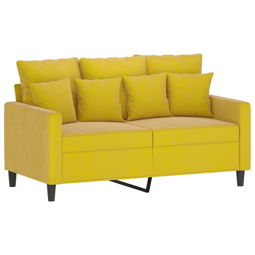 Canapea cu 2 locuri, galben, 120 cm, catifea - Lando