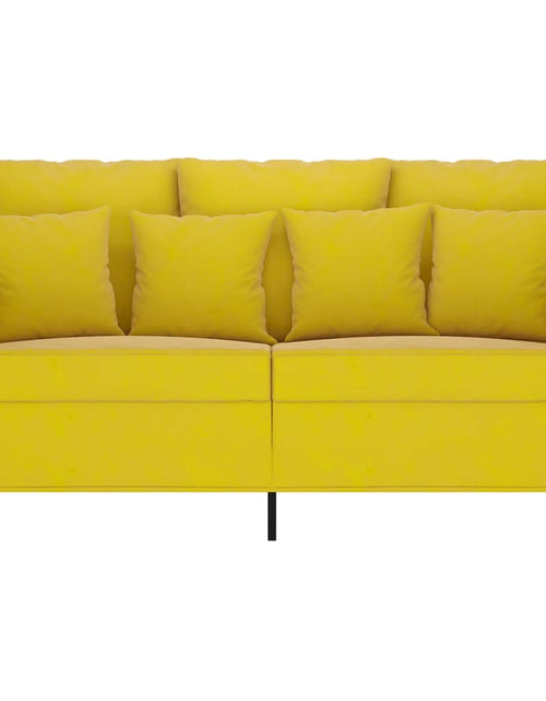 Încărcați imaginea în vizualizatorul Galerie, Canapea cu 2 locuri, galben, 120 cm, catifea - Lando
